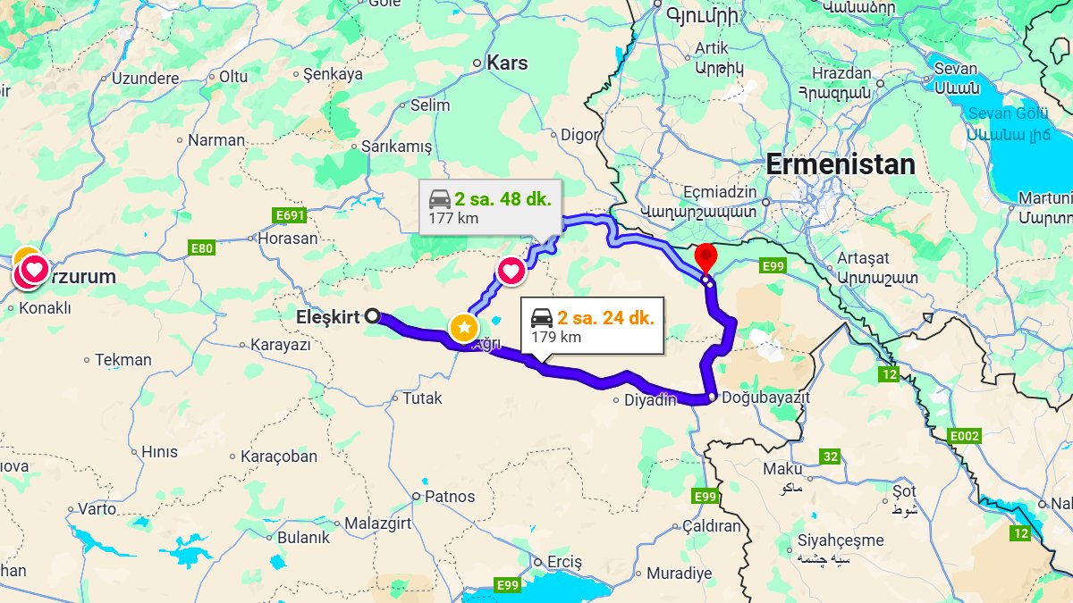 Eleşkirt ile Iğdır Arası Kaç KM? Kaç Saat? Eleşkirt/Iğdır Mesafe Bilgisi!