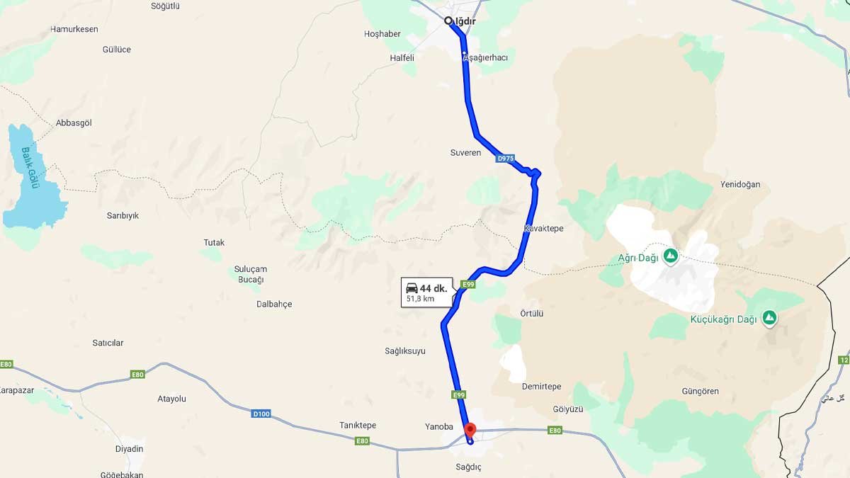 Iğdır ile Doğubayazıt Arası Kaç Km? Kaç Saat? Iğdır/Doğubayazıt Mesafe Bilgisi!