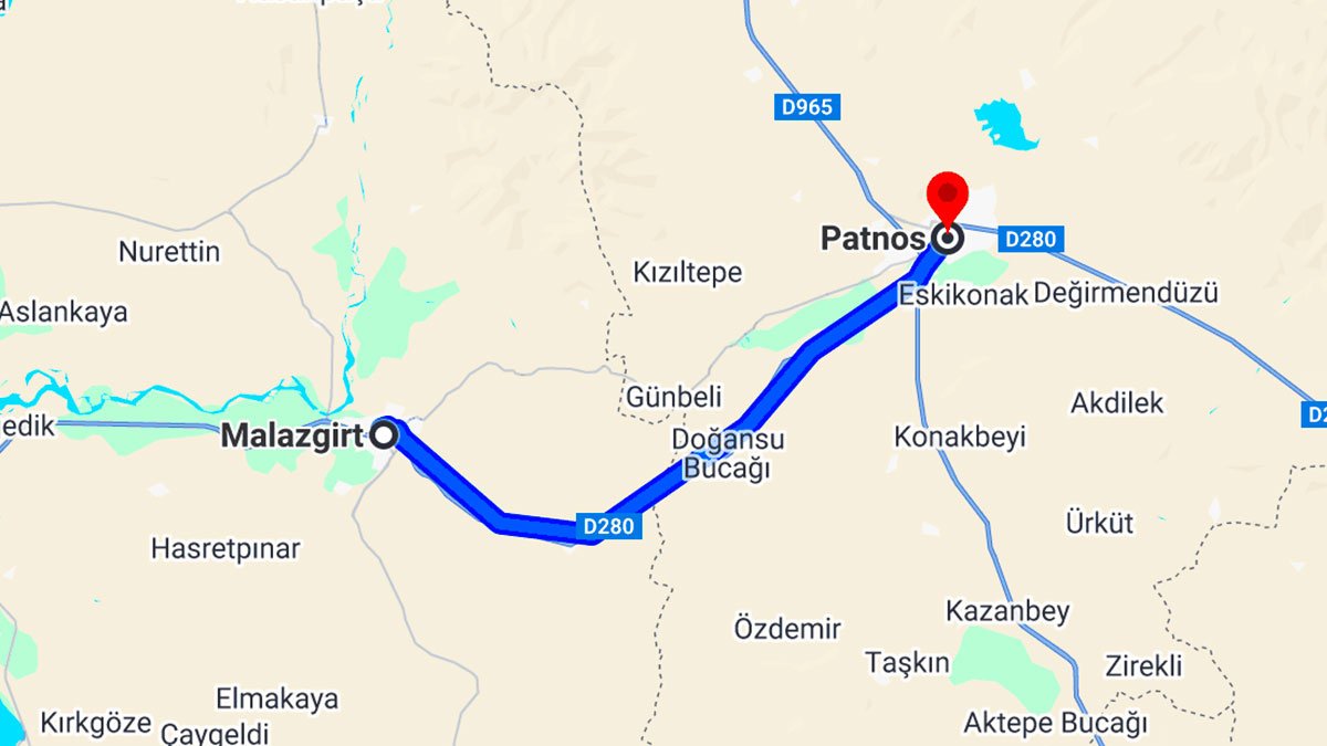 Malazgirt Patnos Arası Kaç Km?