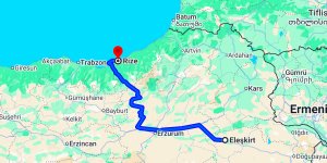 Eleşkirt Rize Arası Kaç Km?
