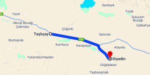Taşlıçay Diyadin Arası Kaç Km?