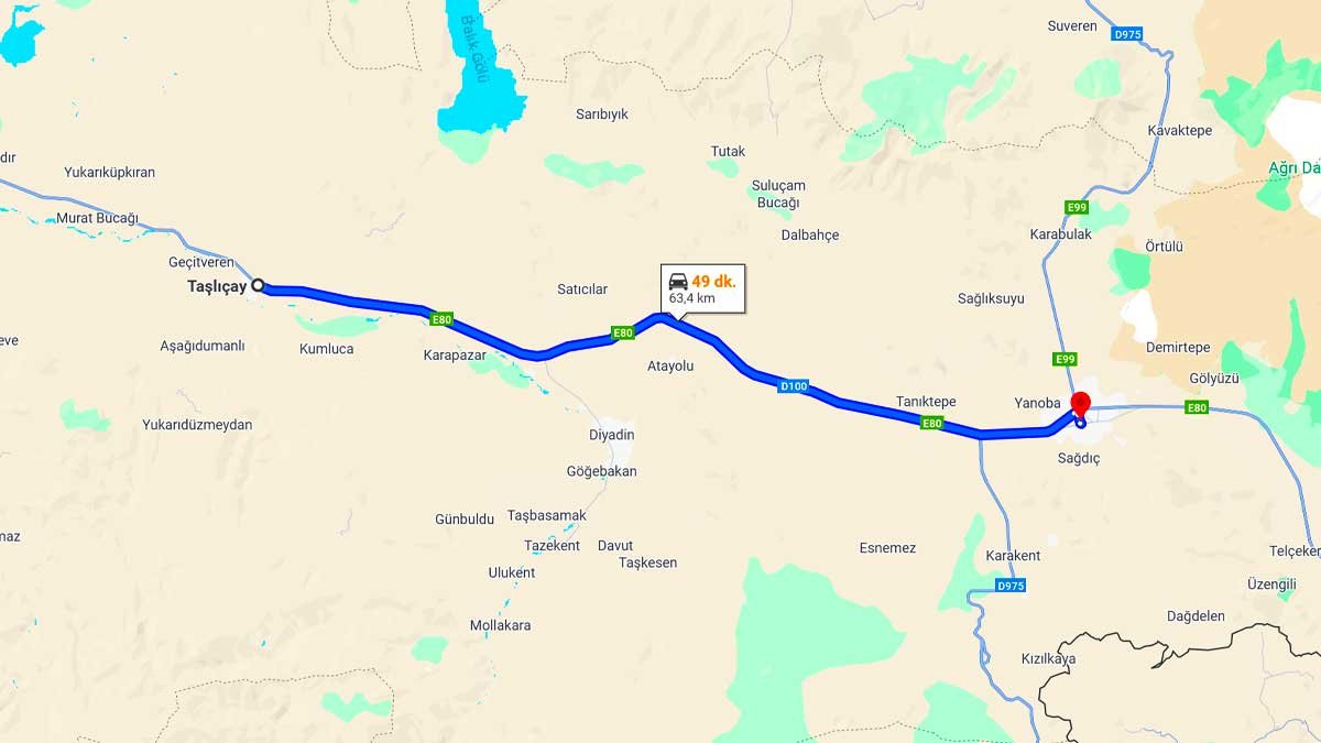 Taşlıçay ile Doğubayazıt Arası Kaç Km? Kaç Saat? Taşlıçay/Doğubayazıt Mesafe Bilgisi!