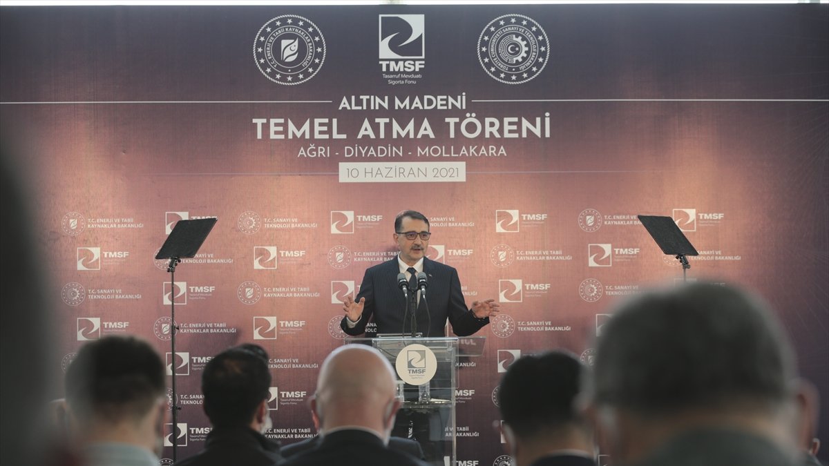 Bakan Dönmez Diyadin’deki Koza Altın tesisinde hedefi açıkladı: 45 ton üzeri üretim, 500 kişilik istihdam