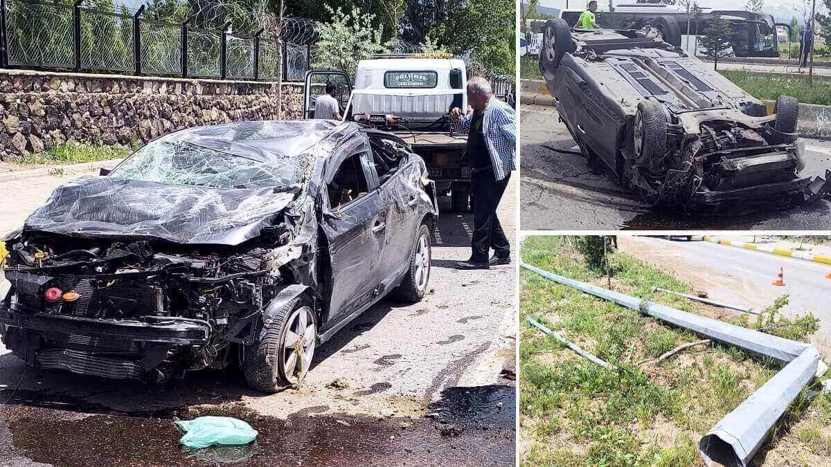 Ağrı Patnos'ta Trafik Kazası: Otomobil Orta Refüje Çarpıp Takla Attı, Sürücü Yaralandı