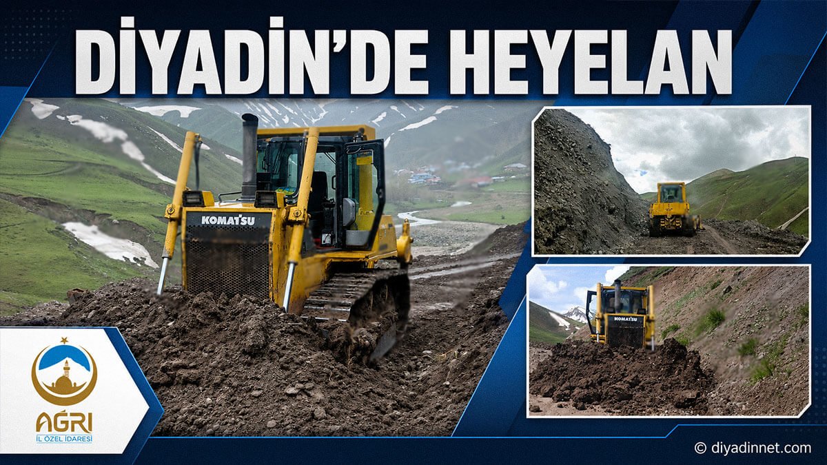 Diyadin'de Heyelan Nedeniyle Kapanan Yanıkçukur Köy Yolu Ekiplerce Ulaşıma Açıldı