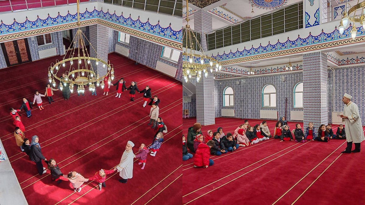 Ağrı’da ilkokul öğrencileri Ramazan’da camileri gezdi