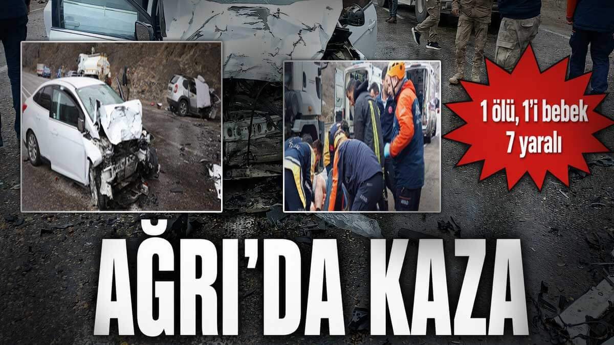Ağrı'da kaza: Eleşkirt'te iki araç çarpıştı, 1 ölü, 1'i bebek 7 yaralı