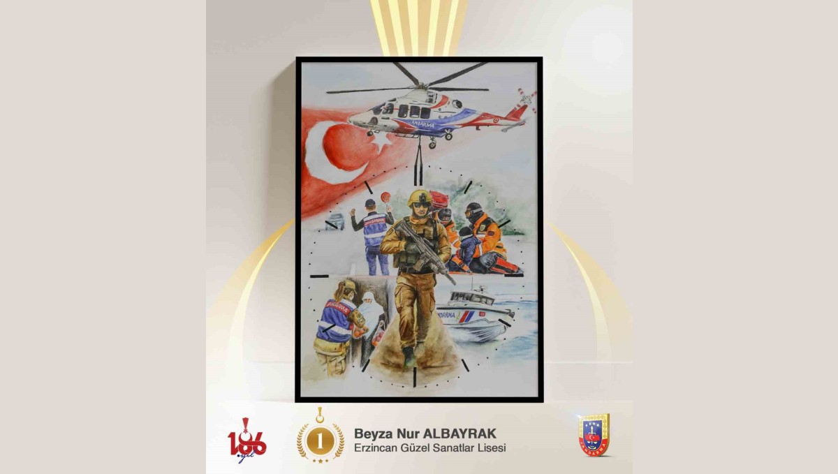 "186'ncı Yılında Jandarma" Temalı Liseler Arası Resim Yarışması'nda birincilik Erzincan'dan geldi