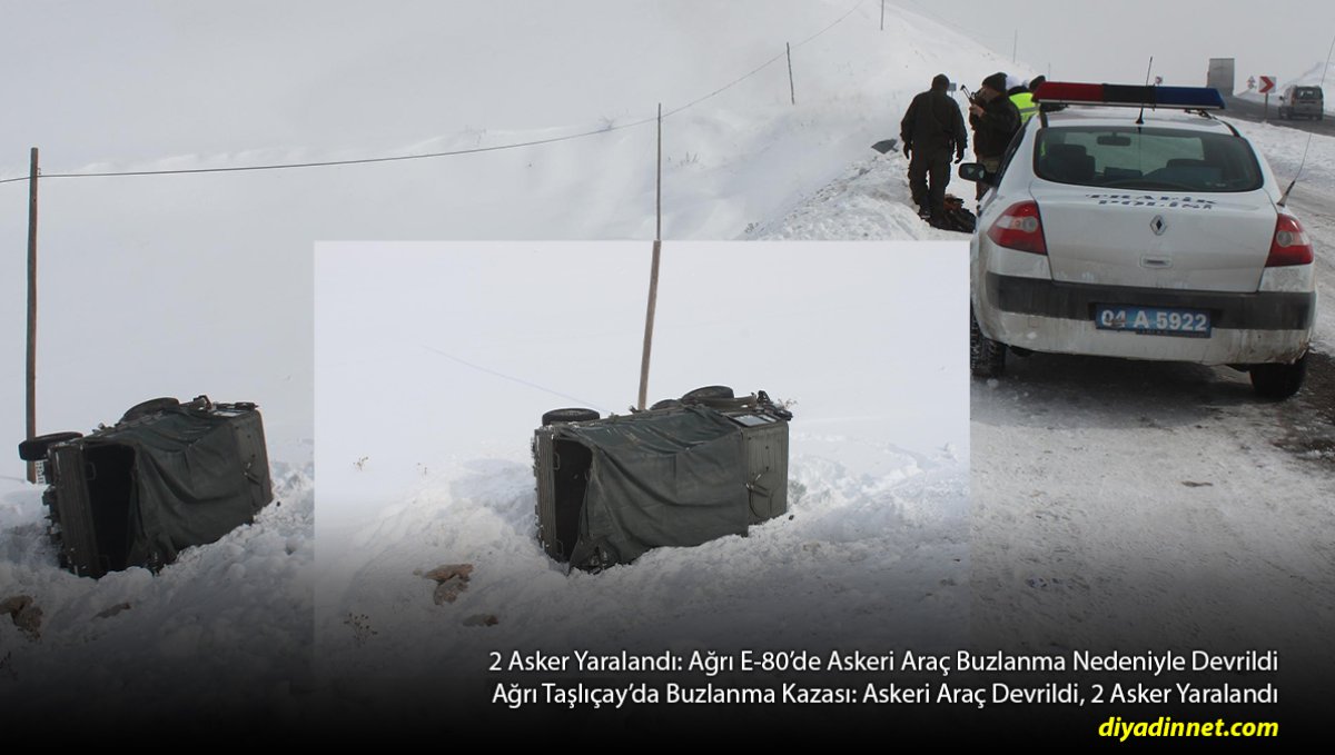 2 Asker Yaralandı: Ağrı E-80'de Askeri Araç Buzlanma Nedeniyle Devrildi