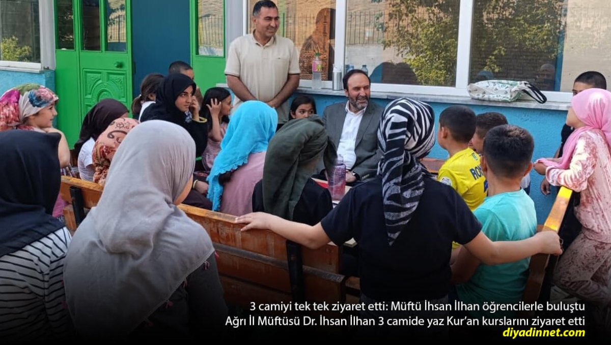 Ağrı Müftüsü İhsan İlhan 3 camiyi tek tek gezdi: Öğrencilerle buluştu