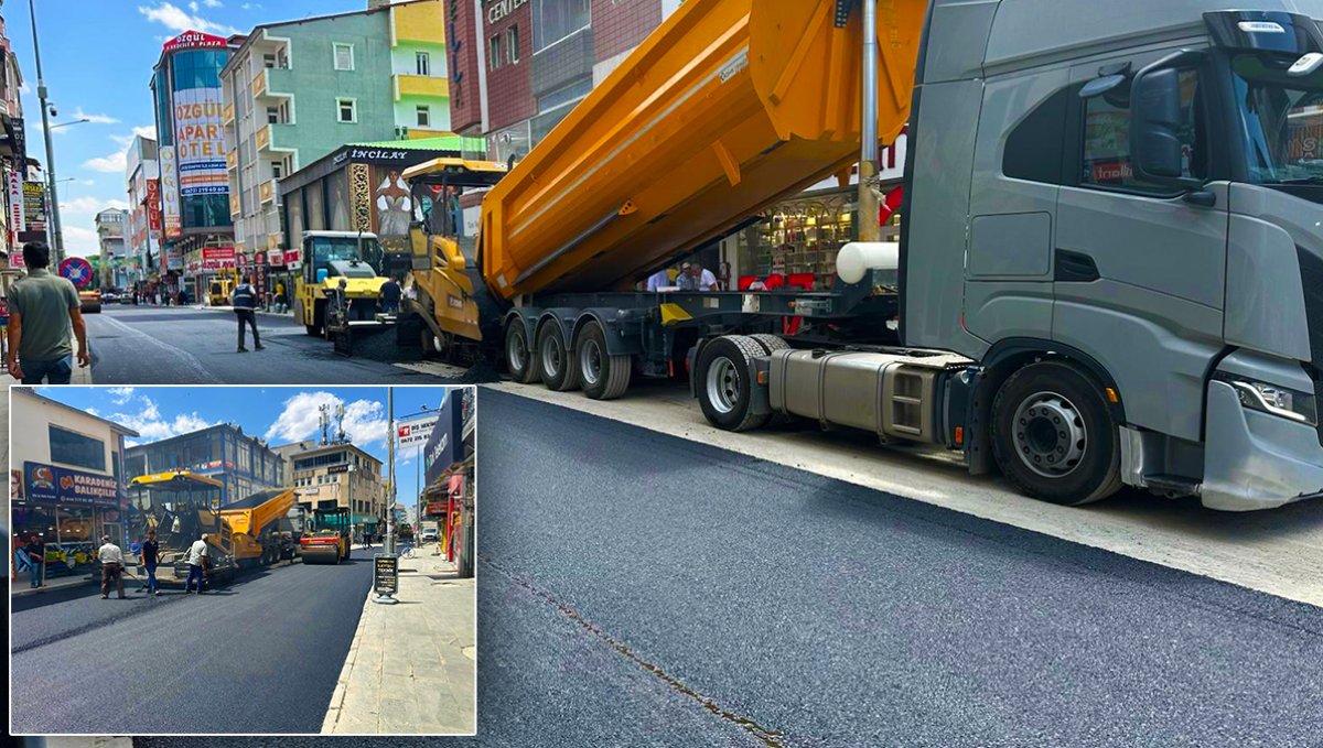 Ağrı'da Vali Konağı Caddesi'nde Asfalt Çalışması Başladı