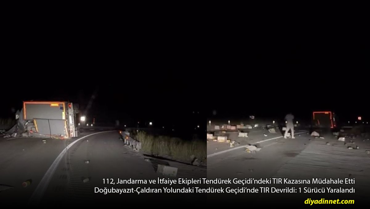 Tendürek Geçidi'nde TIR Devrildi: Sürücü Yaralandı, Ulaşım Bir Süre Aksadı