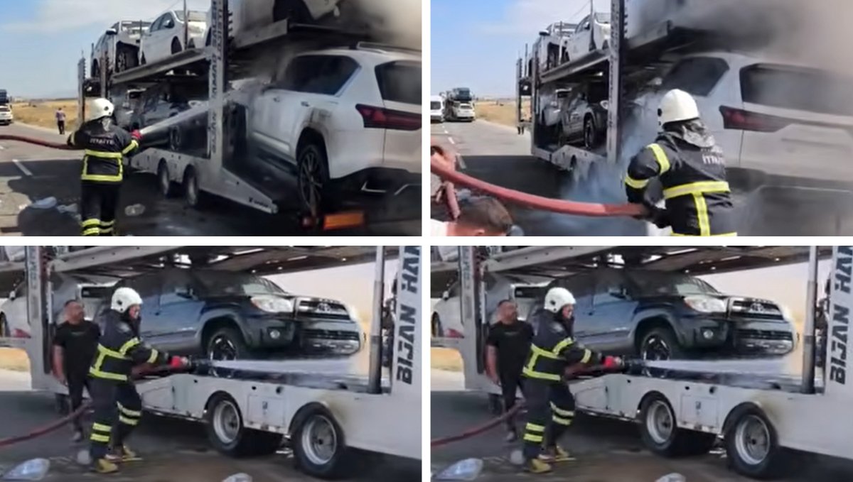 Gürbulak'ta Araç Yüklü TIR Alev Aldı: 6 Otomobil Zarar Gördü
