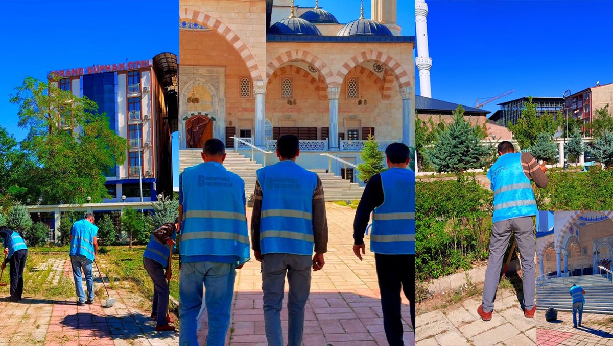 Patnos'ta Dikkat Çeken Çalışma: Denetimli Serbestlik Yükümlüleri Camileri Temizledi
