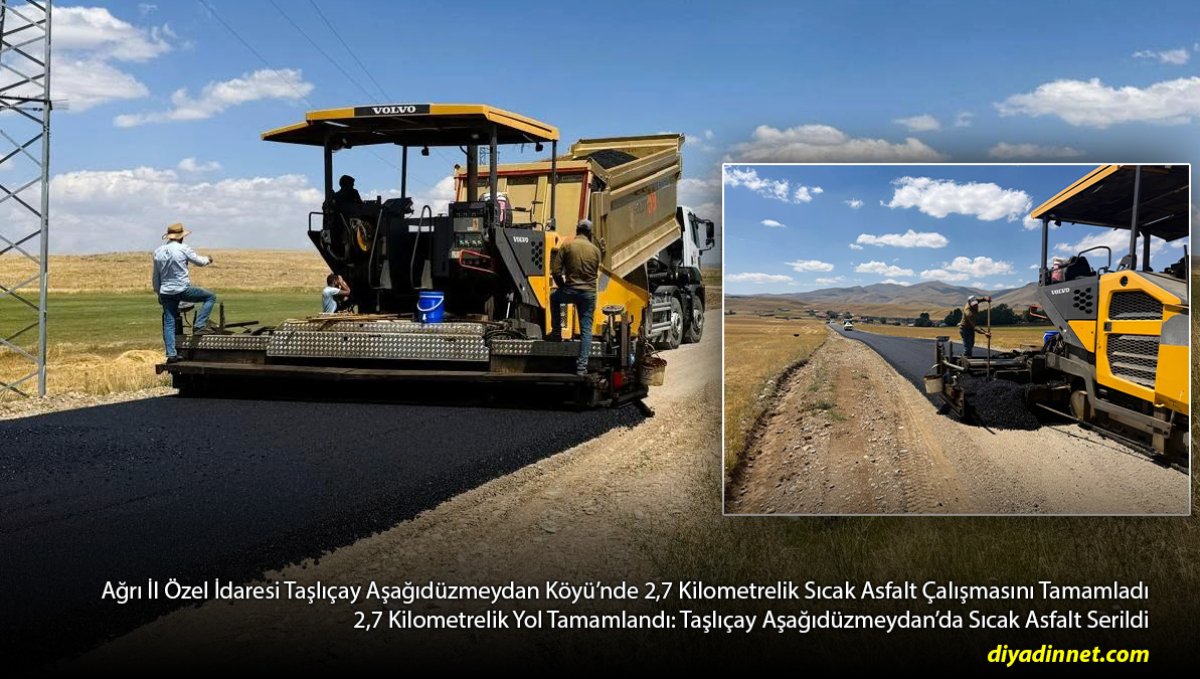 2,7 Kilometrelik Yol Tamamlandı: Taşlıçay Aşağıdüzmeydan'da Sıcak Asfalt Serildi