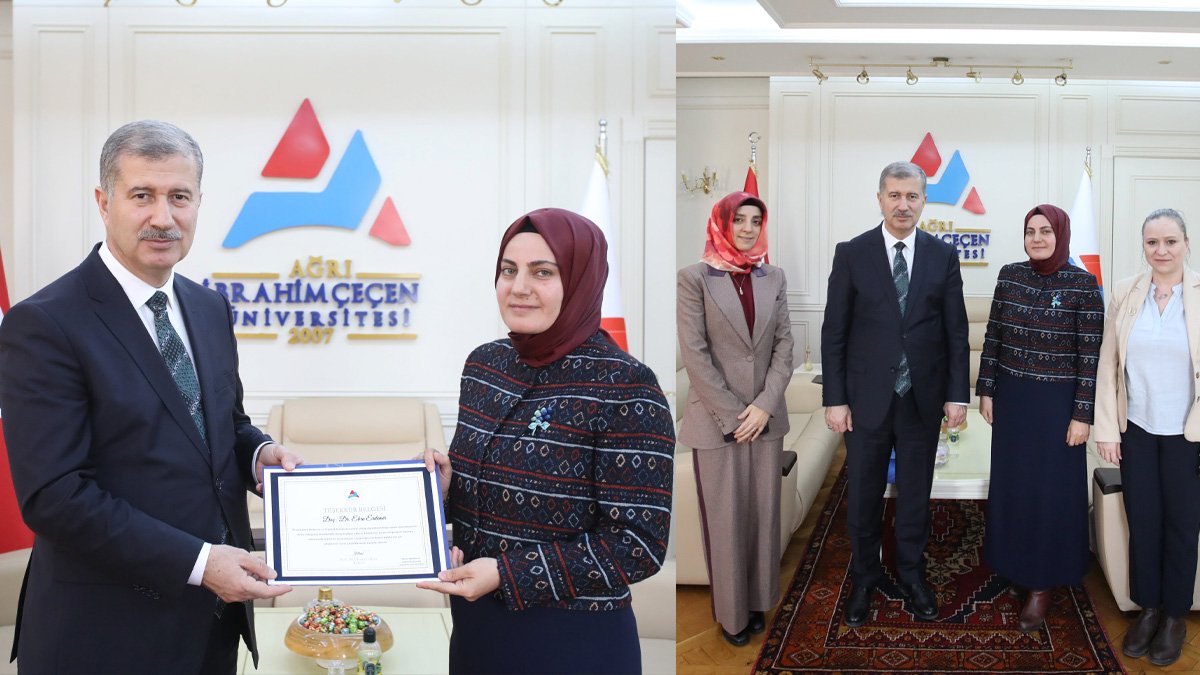 AİÇÜ’de Doç. Dr. Ebru Erdemir’e kitap bağış kampanyası dolayısıyla teşekkür belgesi