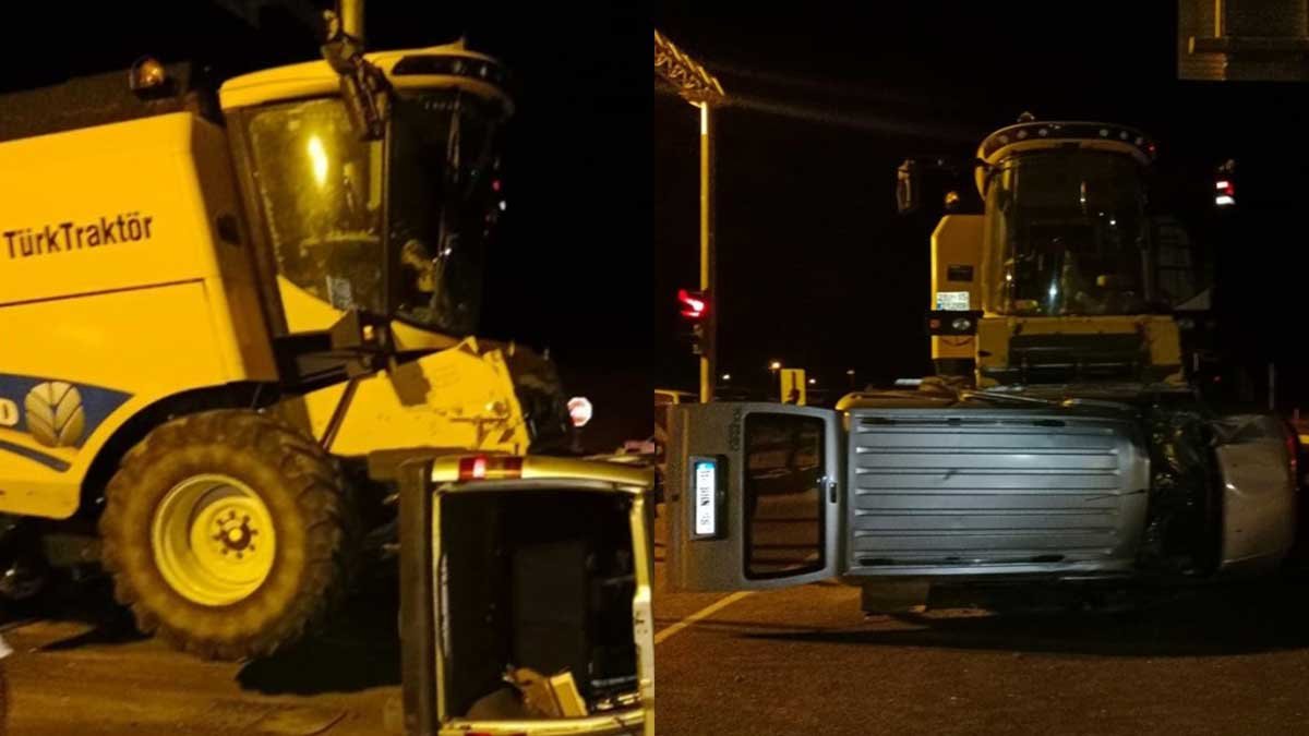 Ağrı Tutak'ta Kamyonet ile Biçerdöver Çarpıştı: 2 Kişi Yaralandı