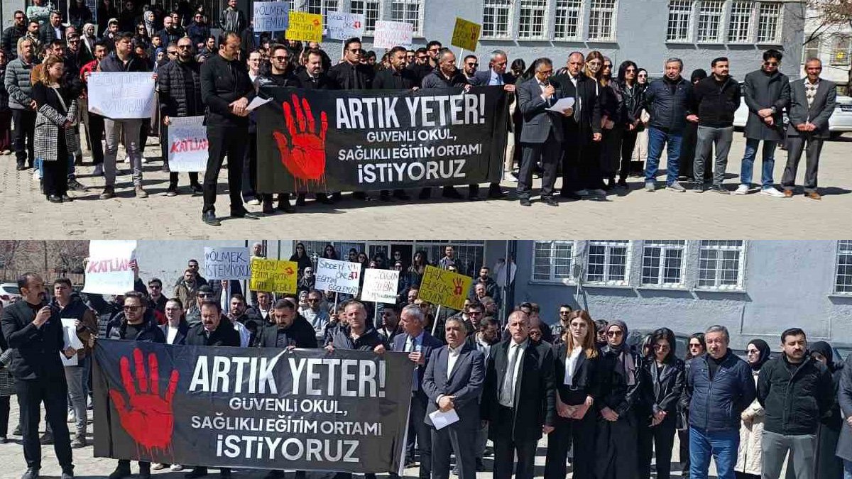 Diyadin'de eğitimciler, Siverek'teki okul saldırısını protesto etti