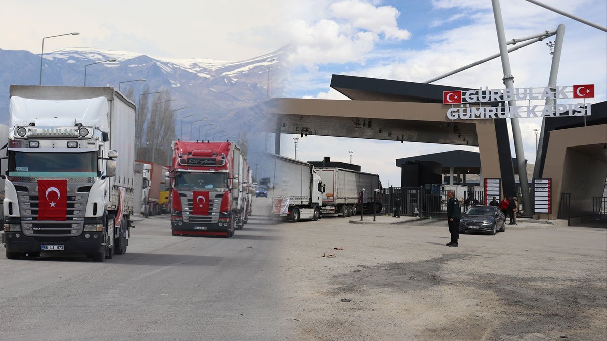Türkiye'den İran'a tıbbi yardım taşıyan 6 tır Ağrı'dan sınırı geçti