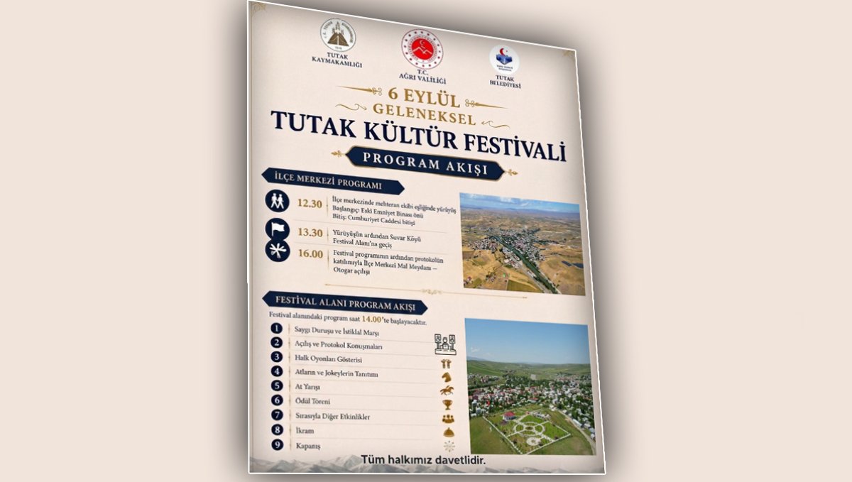 6 Eylül Tutak Kültür Festivali: Dolu Dolu 9 Etkinlikte Neler Var?