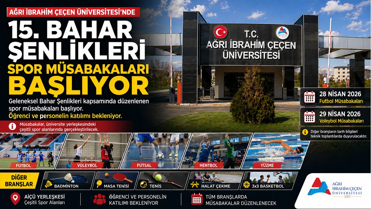 AİÇÜ'de 15. Bahar Şenlikleri başlıyor: Futbol, voleybol ve farklı branşlarda müsabaka heyecanı