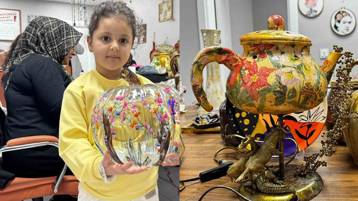 Çöpe Gidecek Eşyalar Ağrı’da El Emeğiyle Sanata Dönüşüyor