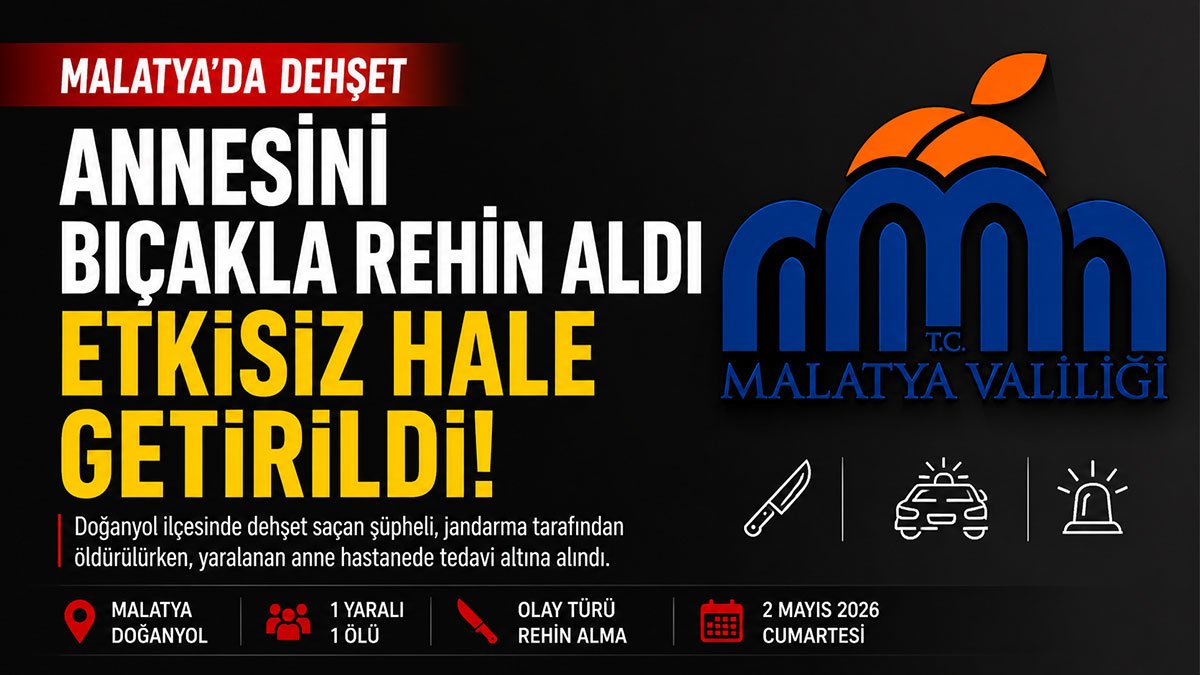 Malatya'da annesini bıçakla rehin alan şüpheli jandarma müdahalesi sonrası hayatını kaybetti