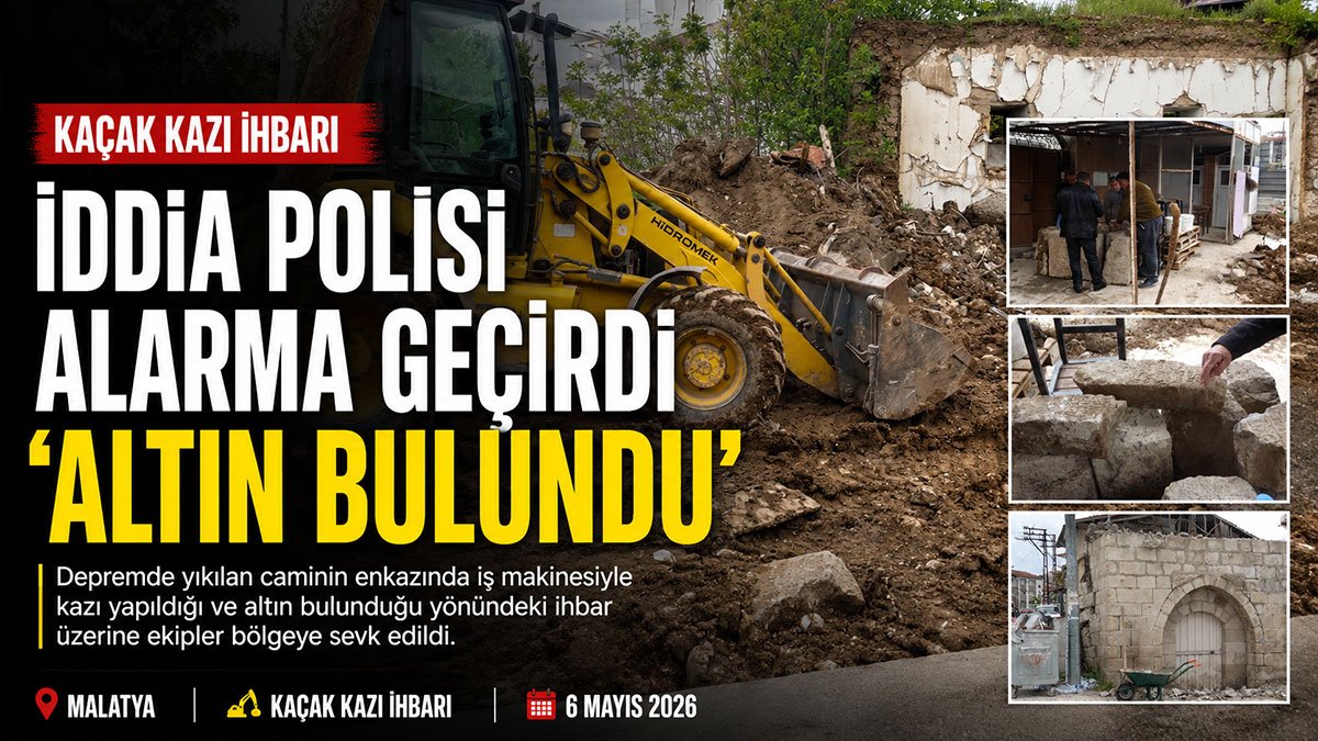 Malatya'da cami enkazındaki kazı için 'altın bulundu ihbarı asılsız çıktı