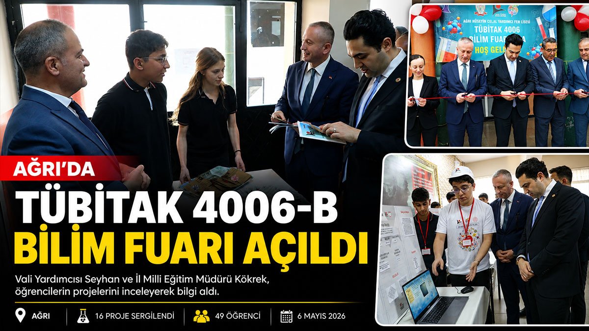 Ağrı'da 49 öğrenci TÜBİTAK Bilim Fuarı'nda 16 proje sergiledi