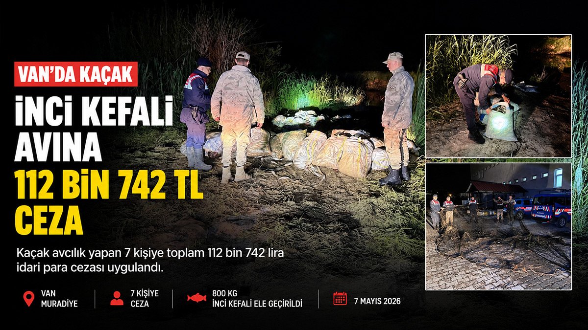 Van'da 800 kilogram inci kefali ele geçirildi, 7 kişiye 112 bin lira ceza kesildi