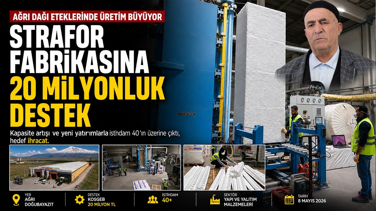 Ağrı Dağı eteklerindeki fabrika yaklaşık 20 milyon liralık destekle büyüdü