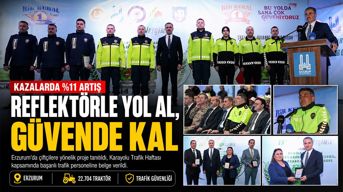 Erzurum'da Traktör Kazalarına Karşı Yeni Önlem: Reflektör Uyarısı Yapıldı
