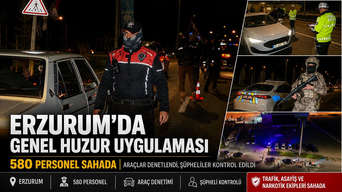 Erzurum'da denetimde çocuk yaştaki ehliyetsiz sürücüye ceza kesildi