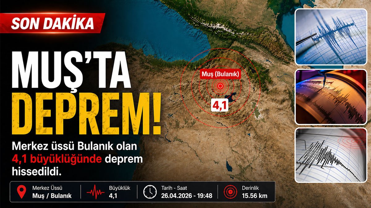 AFAD duyurdu: Muş Bulanık'ta 4,1 büyüklüğünde deprem