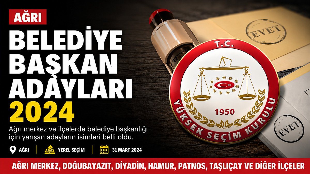 Ağrı Belediye Başkan Adayları 2024: Merkez ve İlçelerde Kimler Aday Oldu?