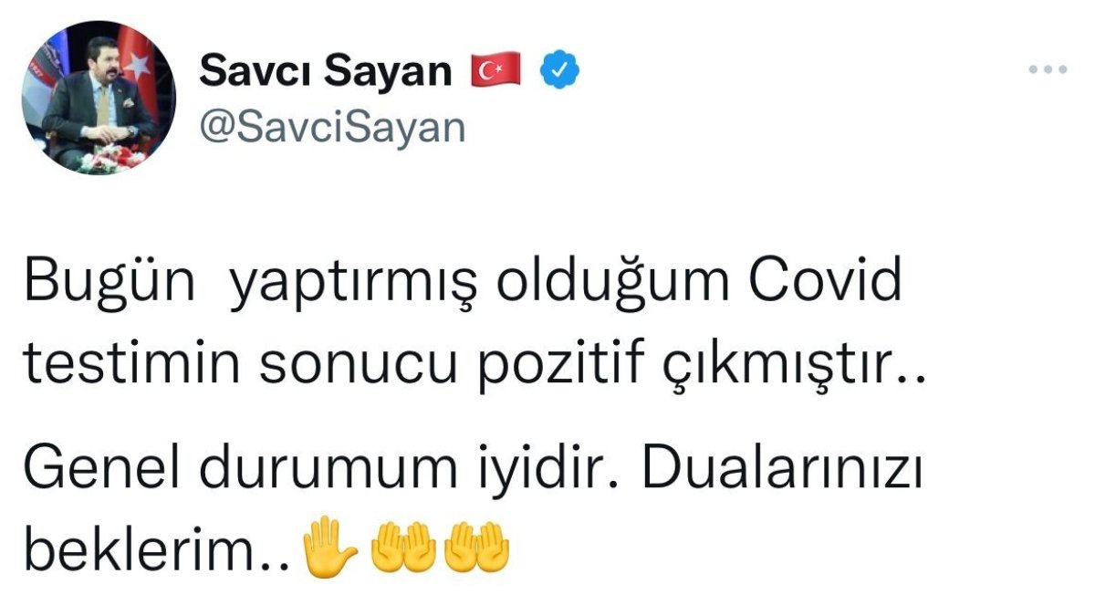 Ağrı Belediye Başkanı Savcı Sayan'ın Kovid-19 testi pozitif çıktı