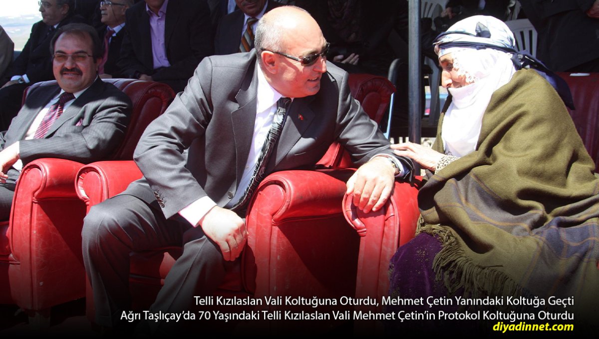 Ağrı'da 70 Yaşındaki Telli Nine Vali Koltuğuna Oturdu, Vali Mehmet Çetin Yanına Geçti