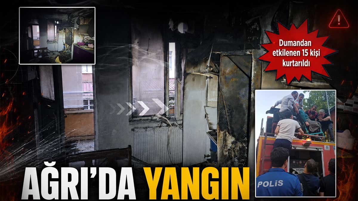Ağrı'da Apartmanda Yangın! Dumandan Etkilenen 15 Kişi Kurtarıldı
