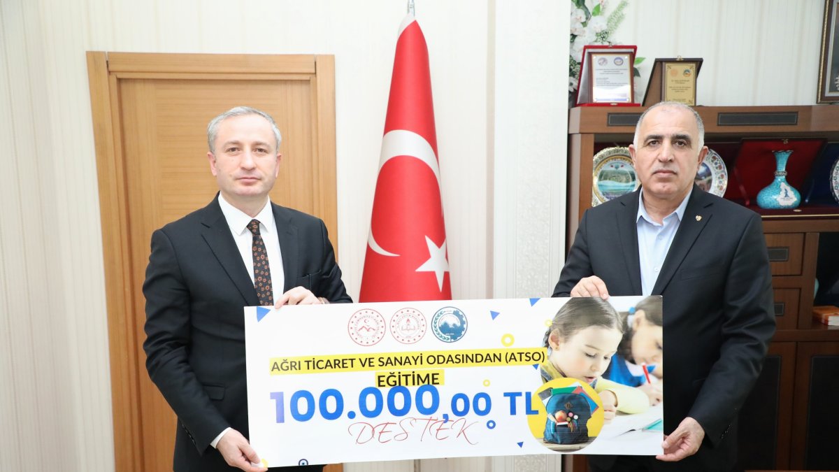 Ağrı'da ATSO'dan eğitime 100 bin liralık destek