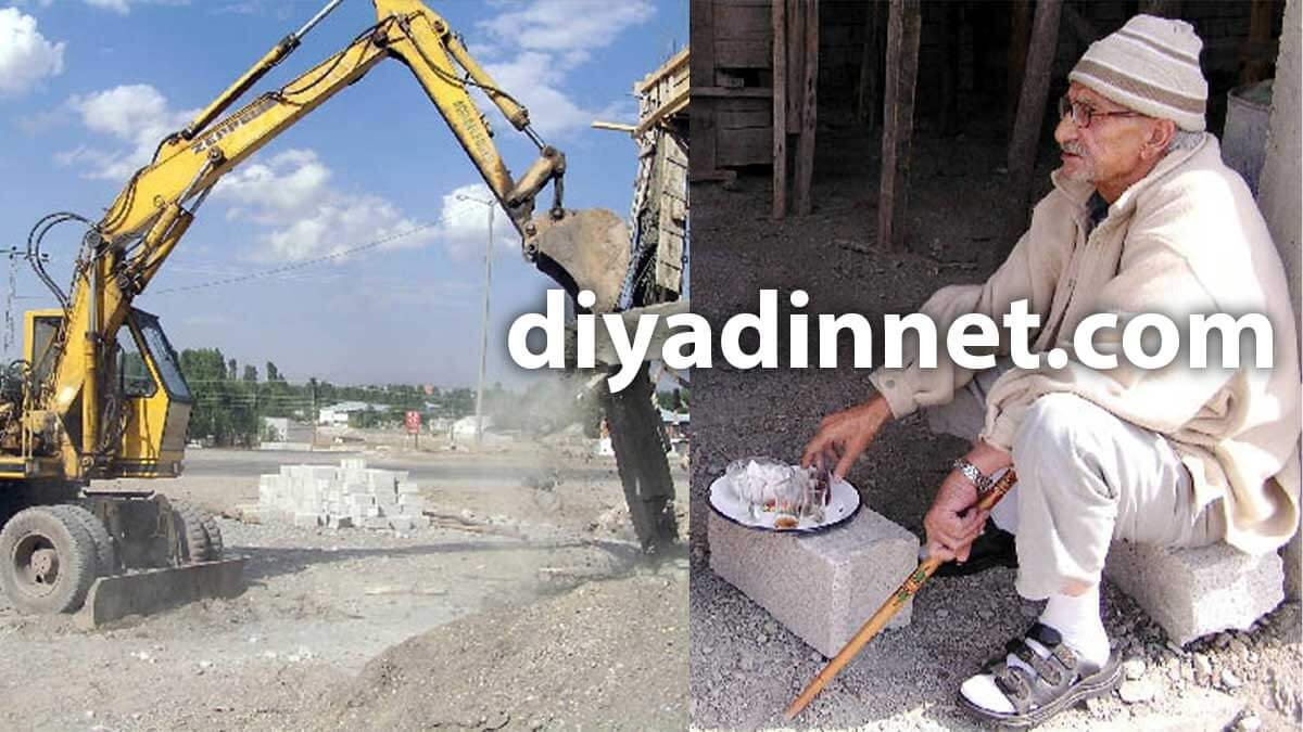 Ağrı'da Bina Sahibi Yılmaz Hatunoğlu, Yıkıma Gelen Belediye Ekiplerine Çay İkram Etti