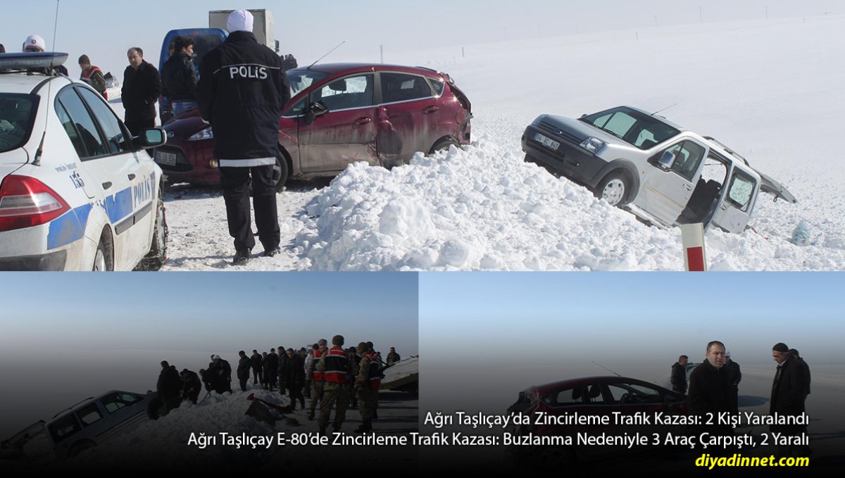 Ağrı'da Buzlanma Zincirleme Kazaya Yol Açtı: 3 Araç Çarpıştı, 2 Yaralı