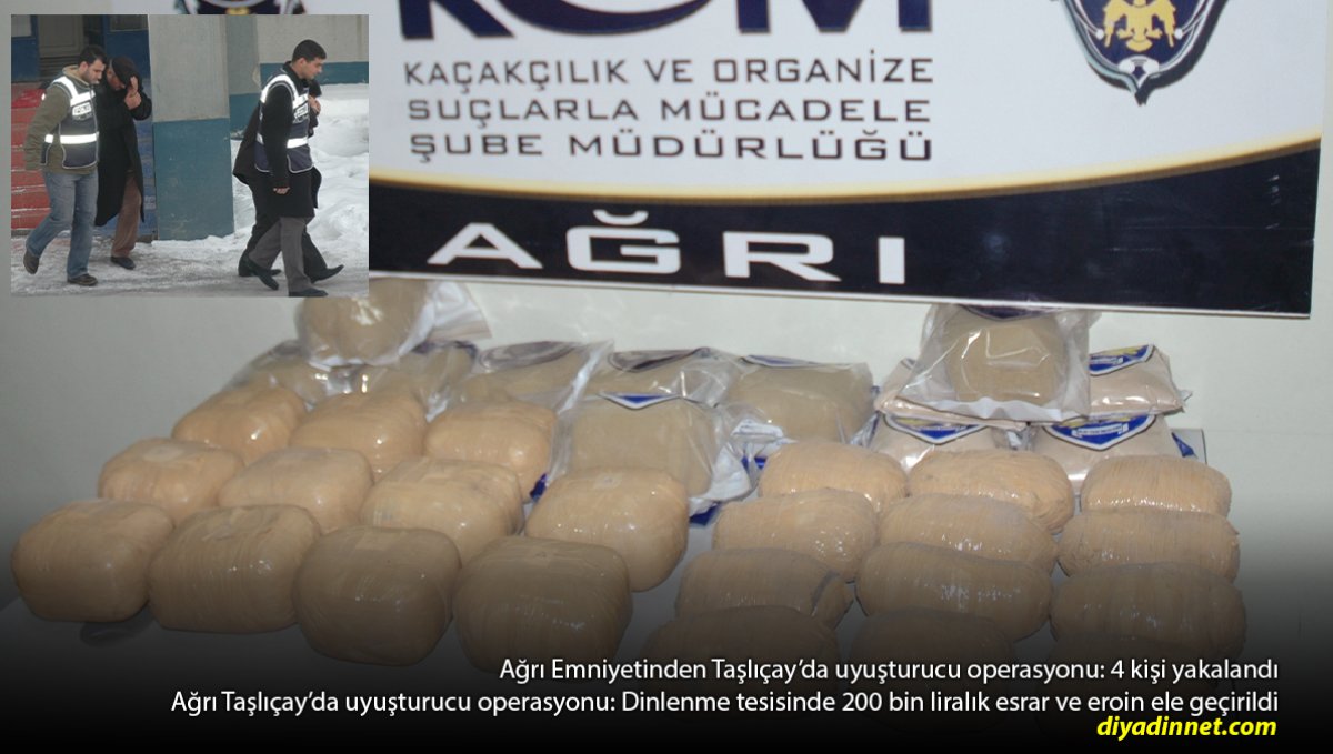 Ağrı'da Dinlenme Tesisine Baskın: 28 Kiloyu Aşan Uyuşturucu Bulundu