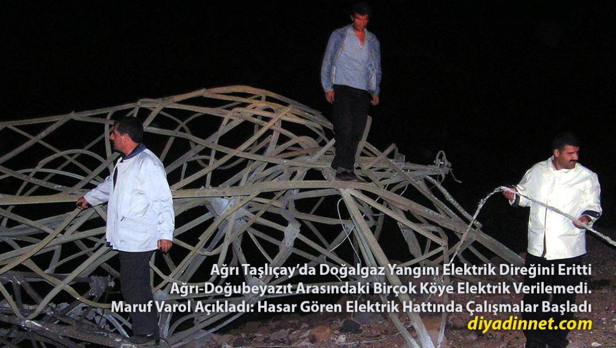 Ağrı'da Doğalgaz Yangını Elektrik Direğini Eritti: Çok Sayıda Köy Karanlıkta Kaldı