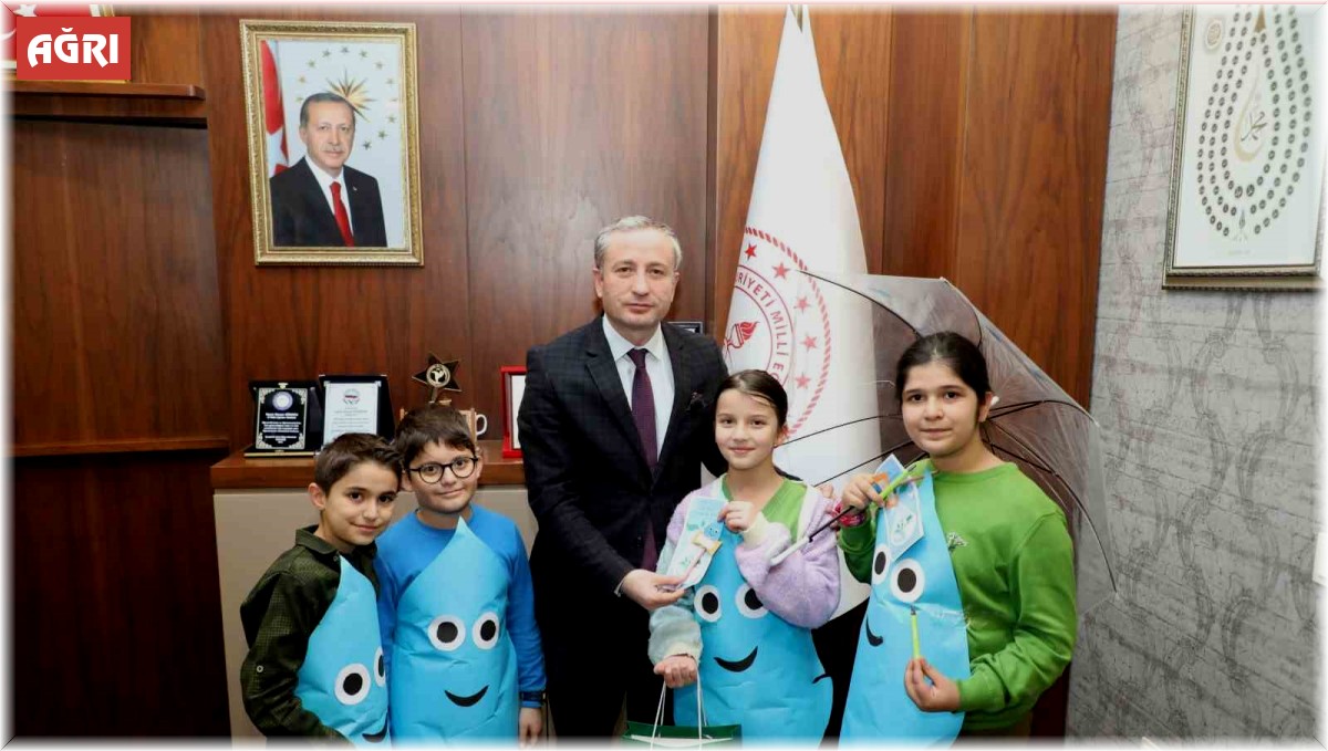 Ağrı'da Dünya Su Günü'nde öğrenciler Milli Eğitim Müdürü Kökrek ile buluştu
