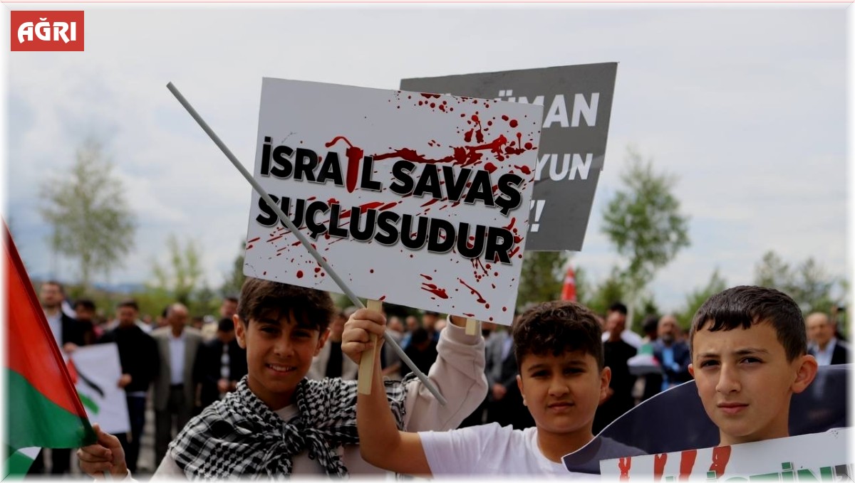 Ağrı'da Filistin'e destek yürüyüşü yapıldı