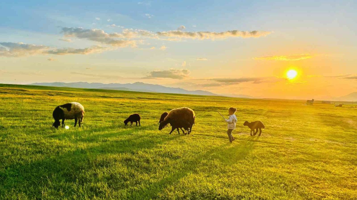 Ağrı'da güneşin batışı hayran bıraktı