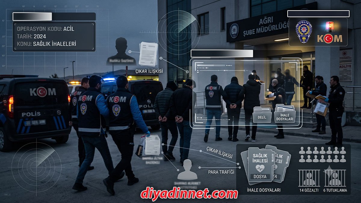Ağrı'da İhaleye Fesat Operasyonu: 14 Kişiden 6'sı Tutuklandı