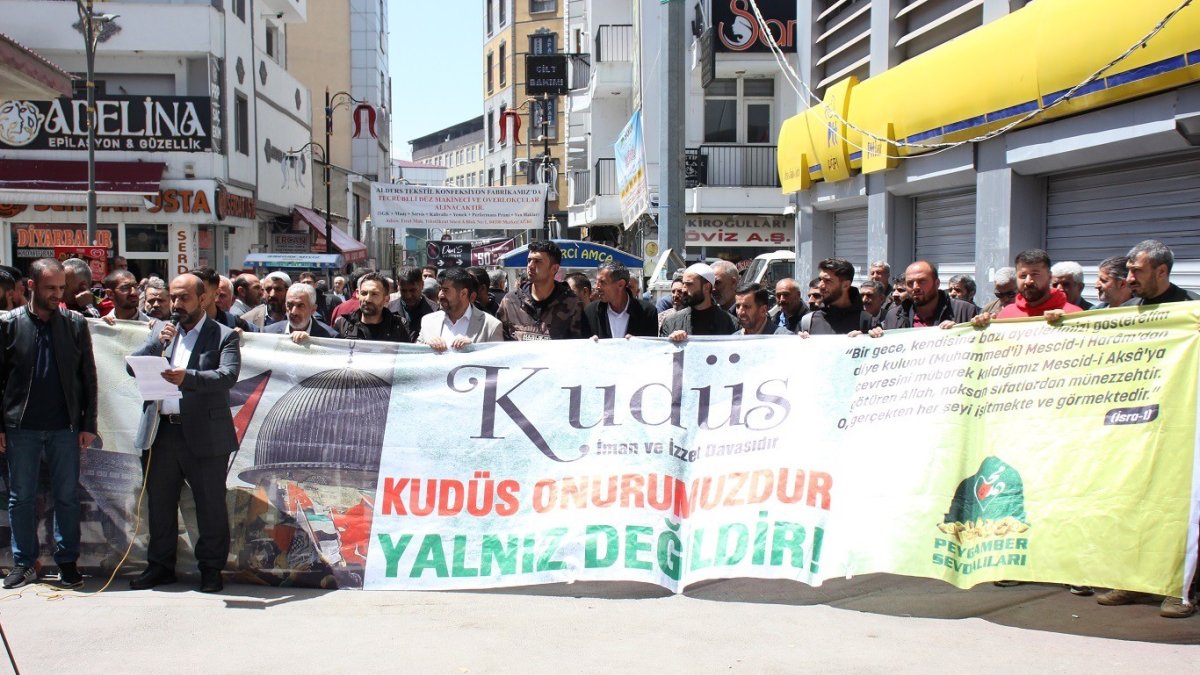 Ağrı'da İsrail'in Filistin'deki katliamına tepki