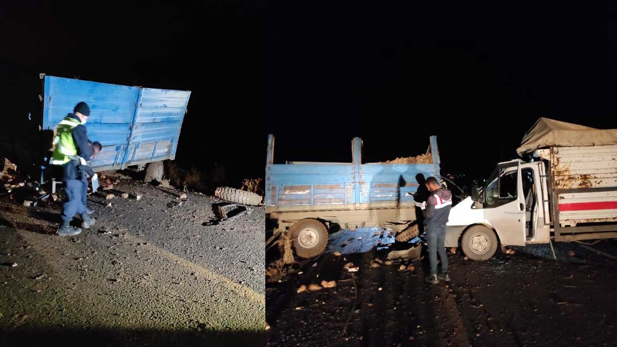 Ağrı'da kamyonet şeker pancarı yüklü traktöre çarptı: 5 yaralı