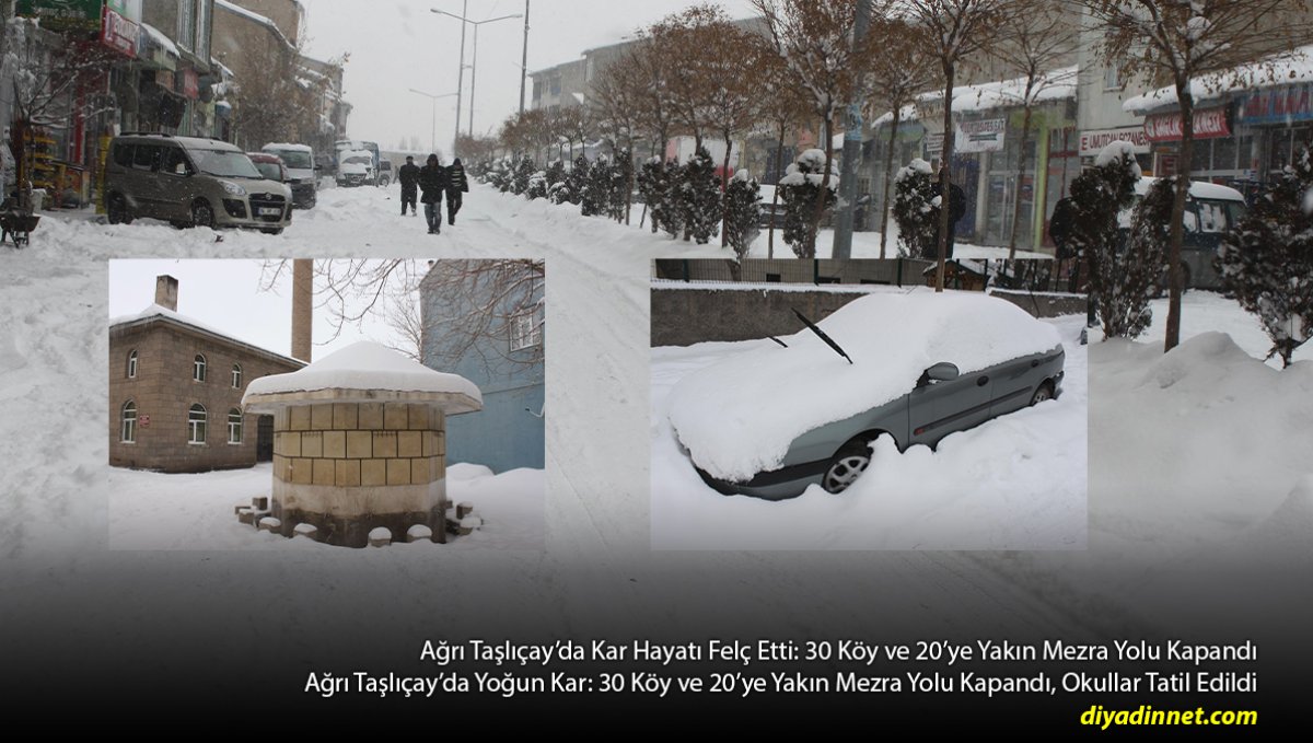 Ağrı'da Kar Hayatı Felç Etti: 30 Köy Yolu Kapandı, Okullar Tatil